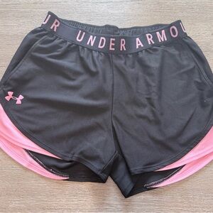 Under Armour Women's Athletic Shorts in Black and Pink